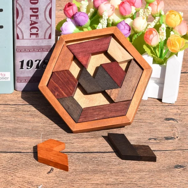 WoodenWits™ Hexagonal  Puzzle Game for Adults & Children - Image 2