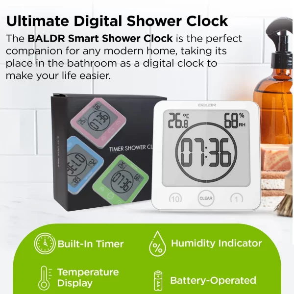 RhythmWall™ Digital Bathroom Digital Clock (Water Resistant) - Image 6